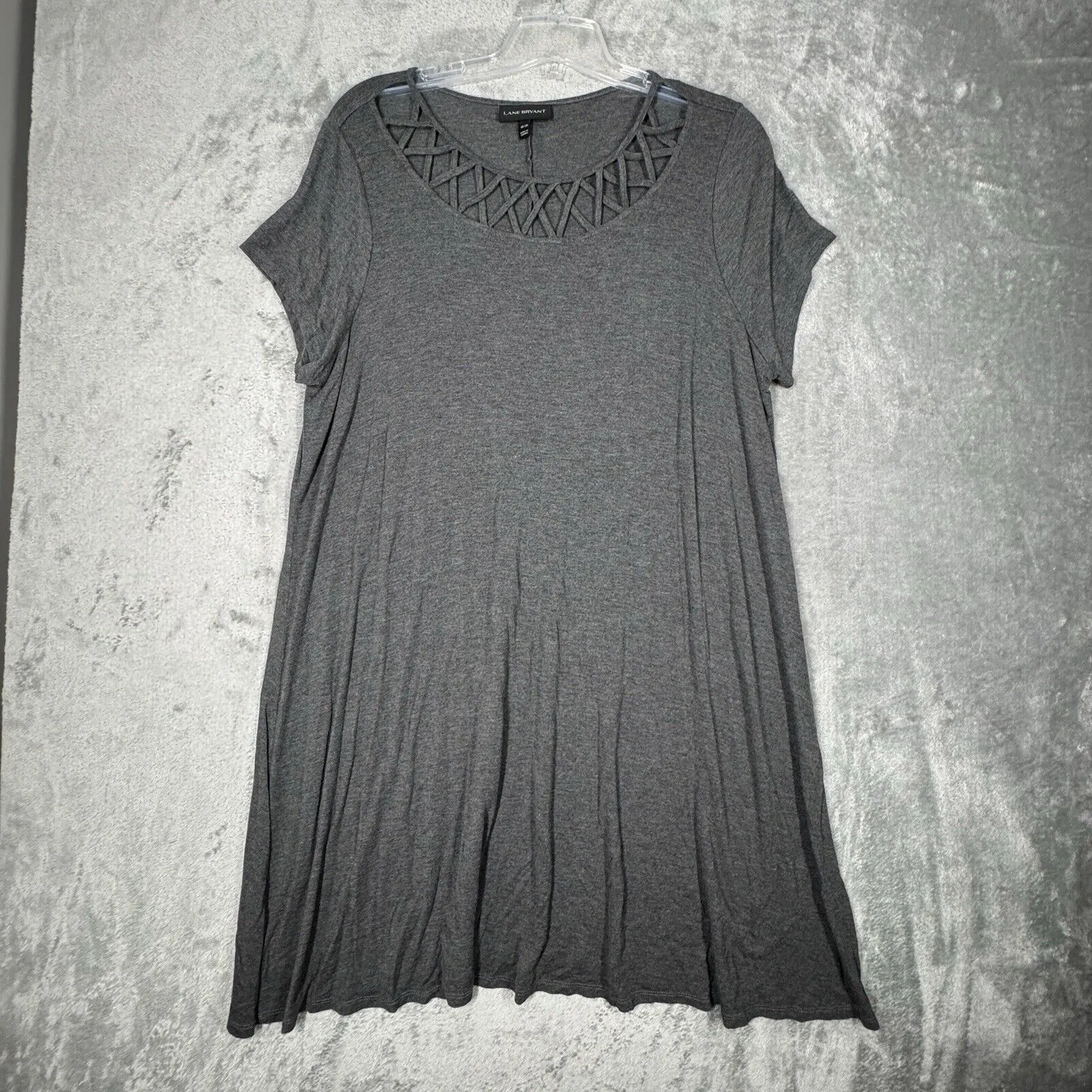 Lane Bryant Dress Womens 18/20 Marled Gray Jersey Knit Neutral Minimalist Casual - Image 2