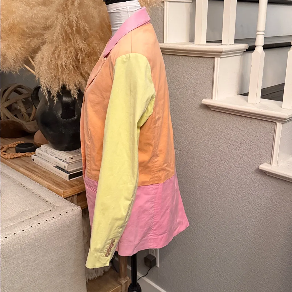 Tanya Taylor Darwin Sunwashed Color-blocked Single Button Blazer Size 12 - Image 6