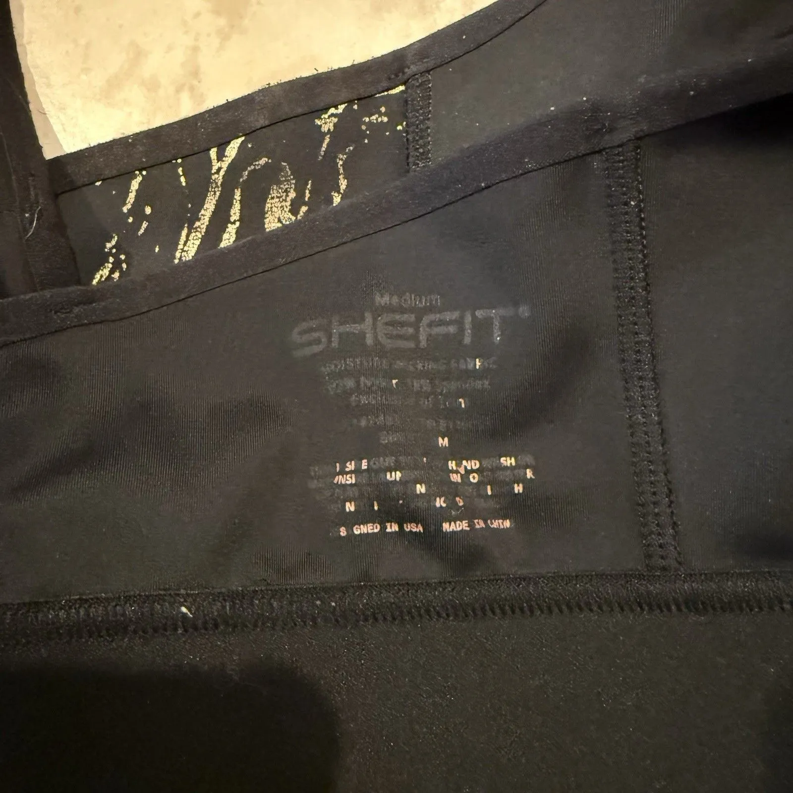 SHEFIT Flex Medium Impact Zip Front Black Sport Bra Adjustable Strap - Image 3