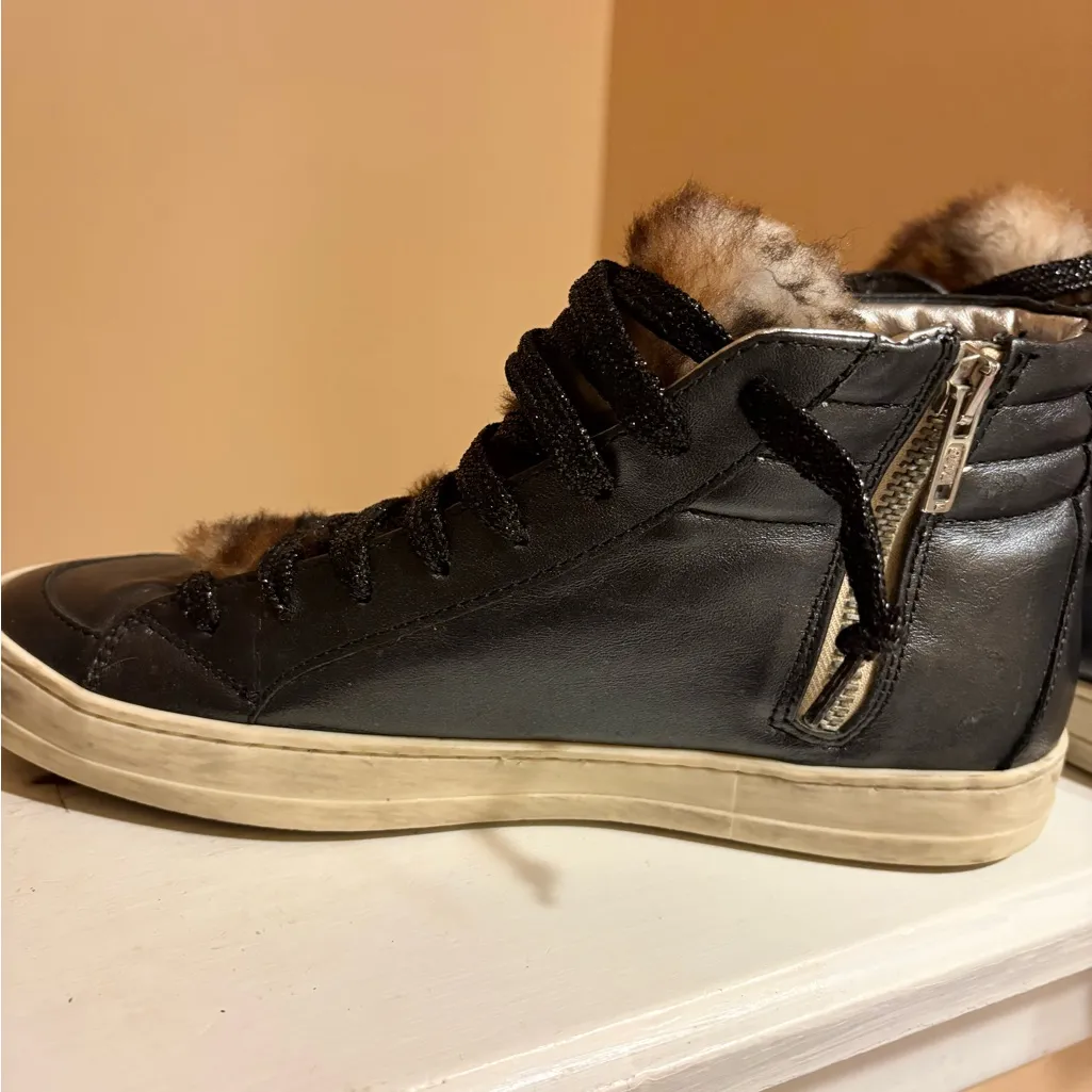 P448 Hightop Cheetah Fur Black Sneakers - Image 14