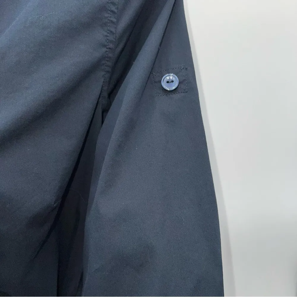 Banana Republic Factory Women's Blue Cotton Blend Shirtwaist Belted Dress - Image 8