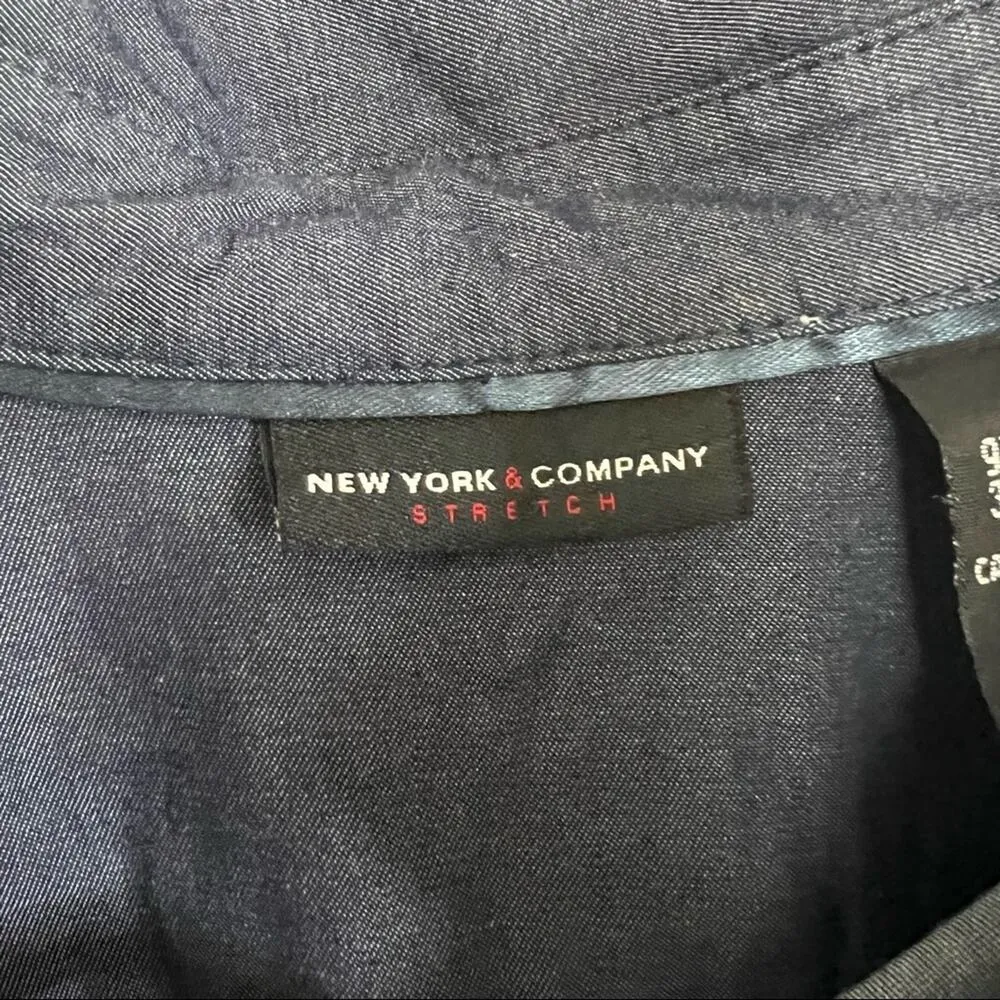 New York & Company Womens Professional Style Blouse Sz M Blue Size M - Image 6