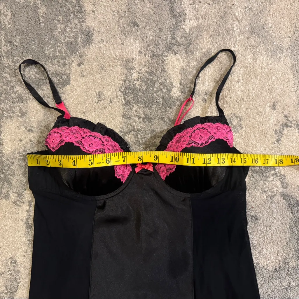 Apt. 9  Black Chemise with Pink Lace Trim - Image 4