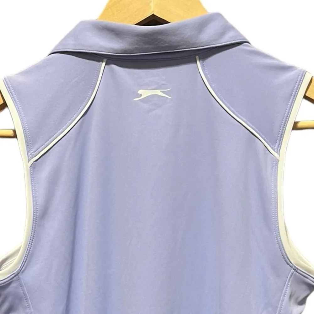 Slazenger Top Women's Purple 1/4 Zip Sleeveless Golf Polo Size Small - Image 7