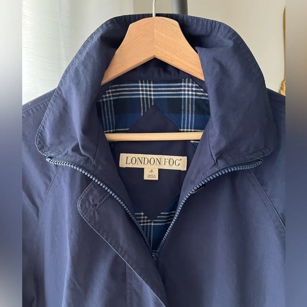 London Fog Navy Blue Wind Breaker‎ Jacket - Image 4