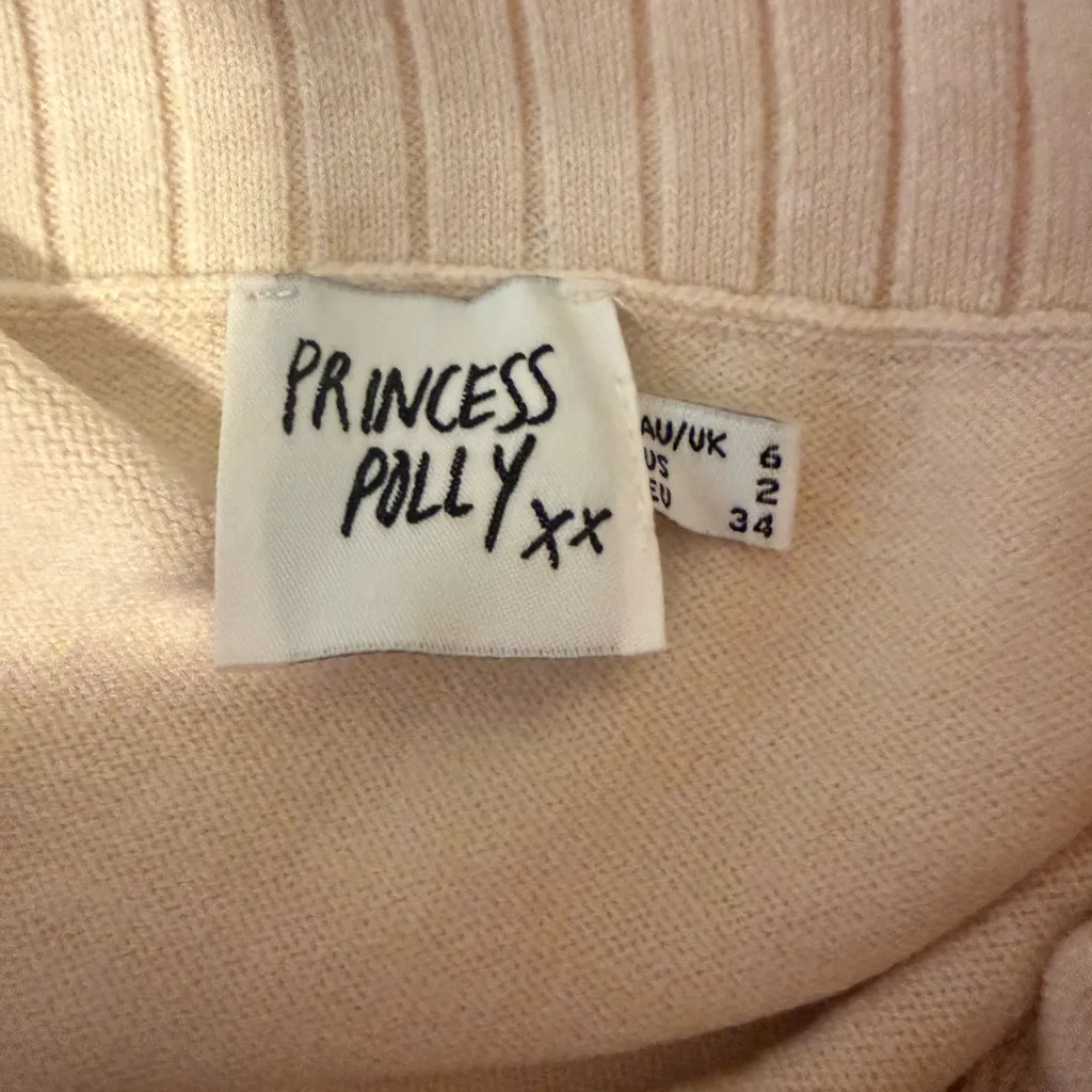 Princess Polly Beige Off Shoulder Sweater Dress Top Long Sleeve Bodycon 2 - Image 4