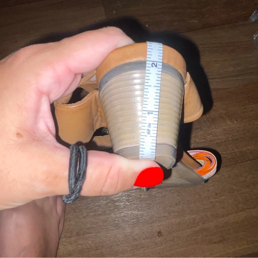 Bueno Multi Color Colorful Leather Block Heel Ankle Strap Size‎ 37 - Image 11