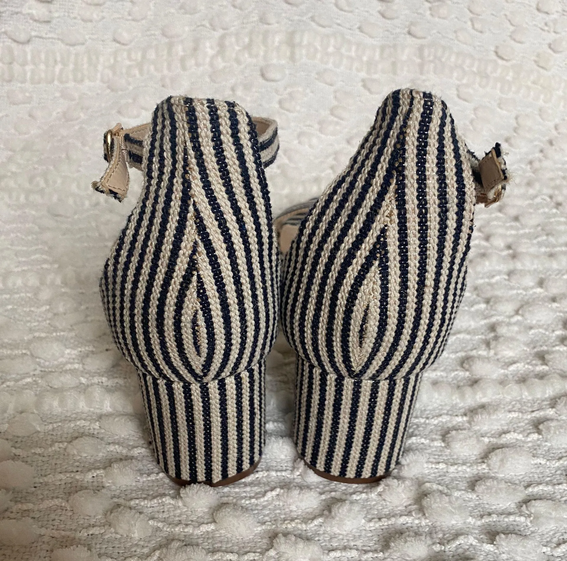 Lulus Harper Strip Blue Heels - Image 5