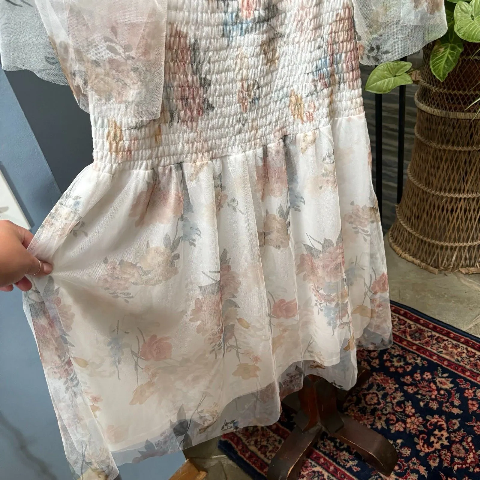 NWT Baltic Born Tivoli Tulle Short Dress White Multi Floral size 1X - Image 5