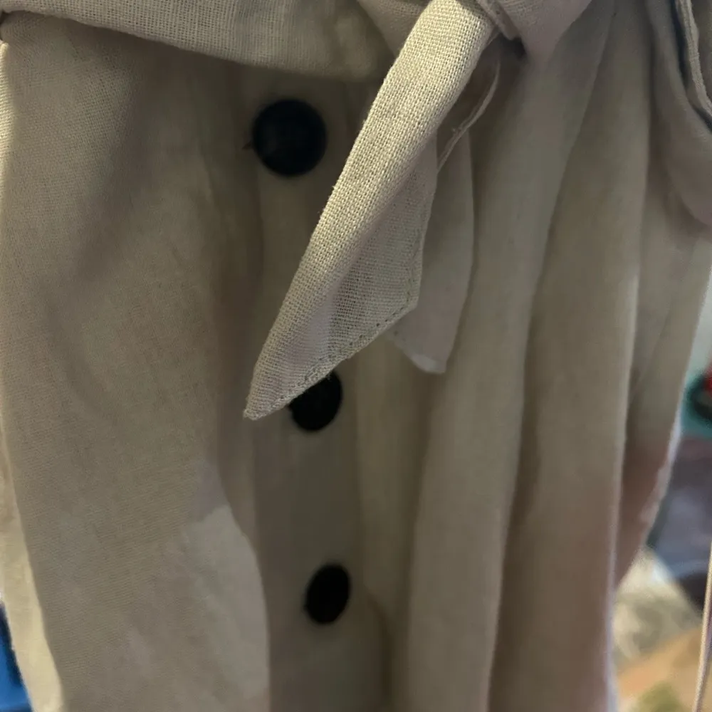 NWT Linen Beige Button Tie Waste Skirt - Image 5
