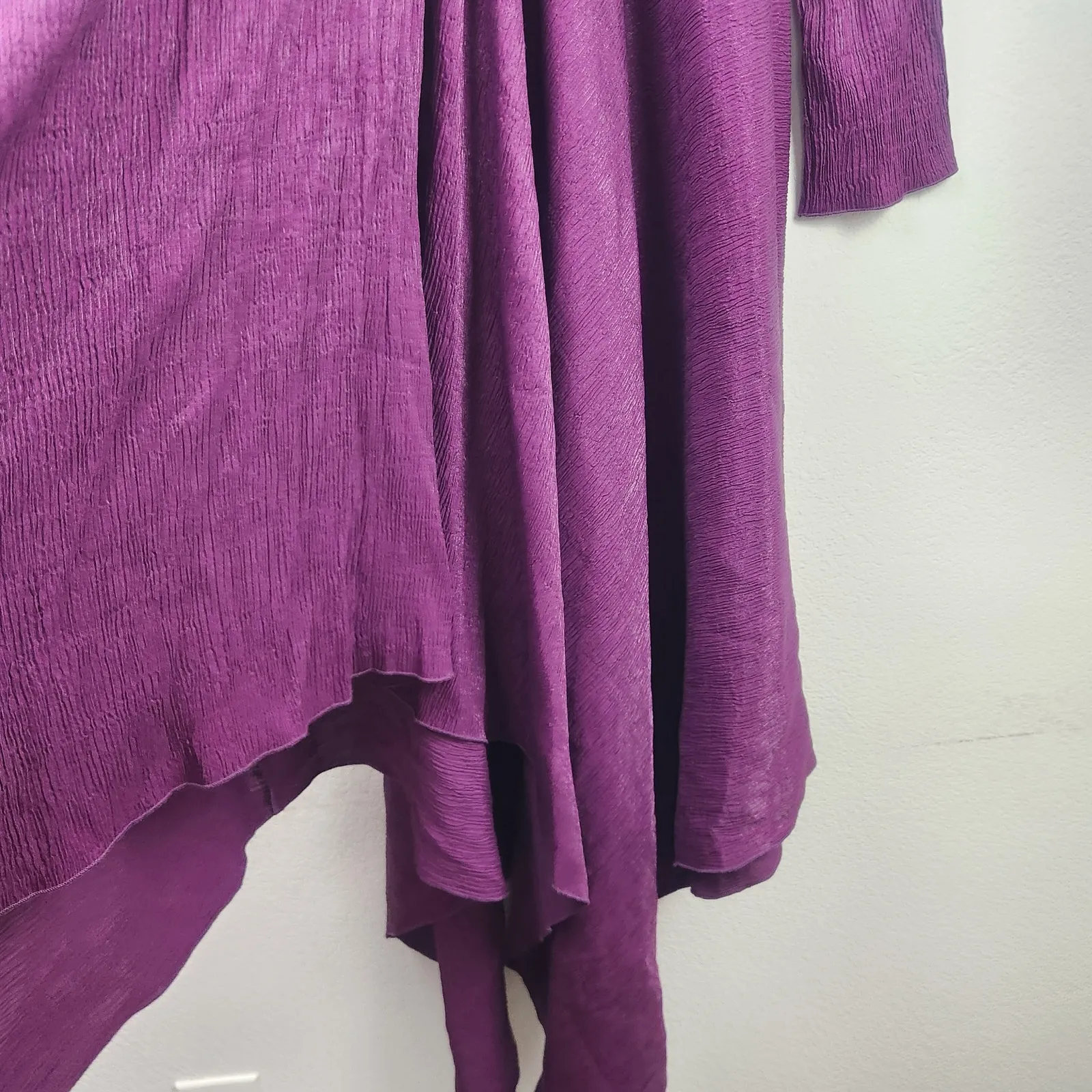 Just Cavalli Purple Dress V Neck Long Sleeve Crepe Size 38 Italian US XS NWT - Image 9