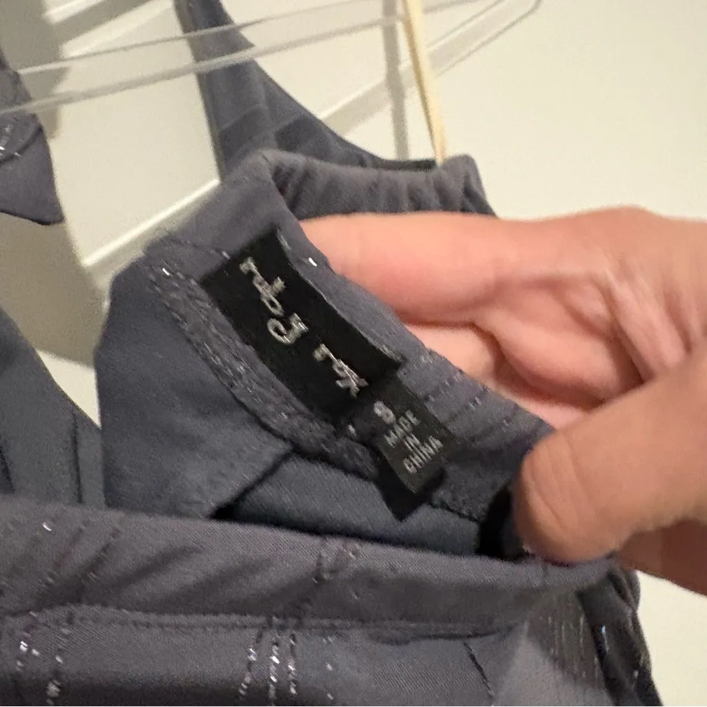 Ruby Rox  Elegant ruched tulle rhinestone Halter Dress Silver Gray size‎ small - Image 5