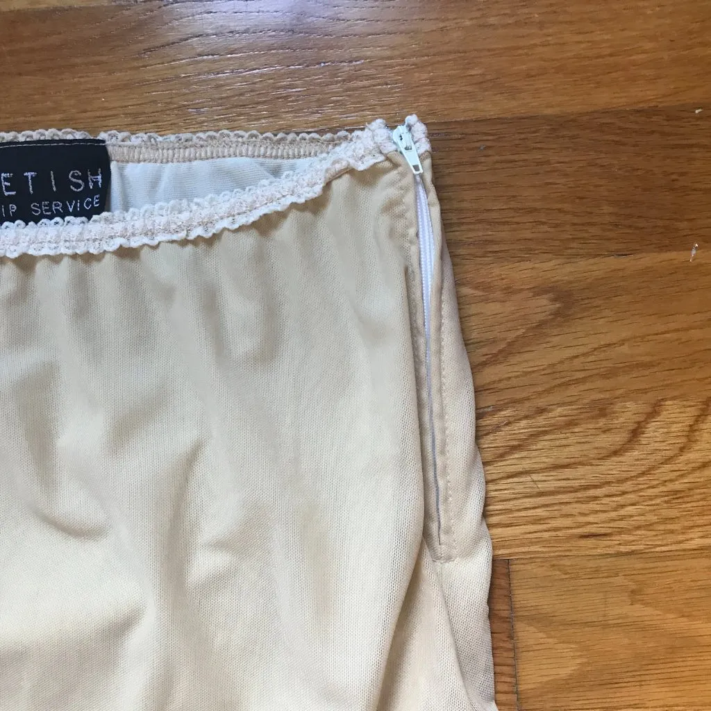 Lip Service Vintage Femmes of Folly Gothic Victorian Ivory Lace Sequined Skirt M - Image 5