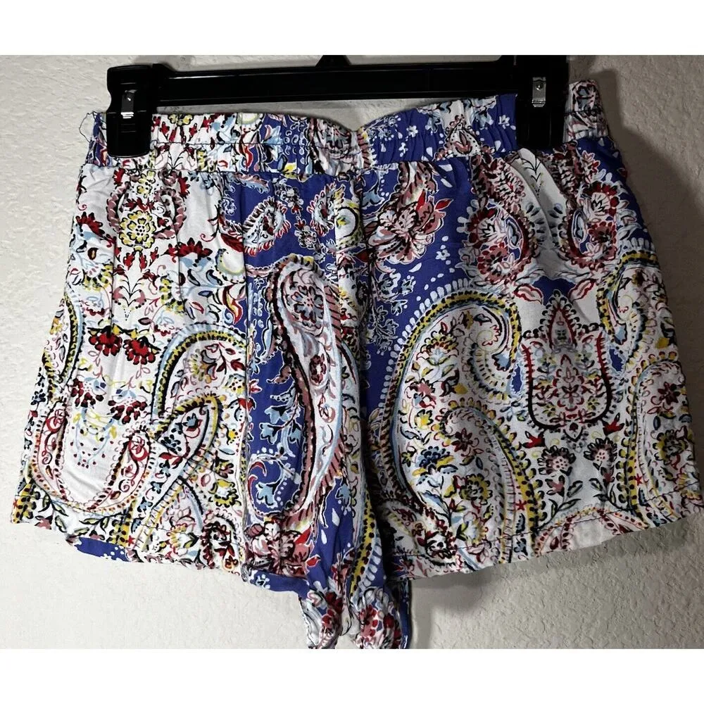 Bebop Pull on Shorts Womens S Paisley Flowy Fit Boho Festival Colorful - Image 3