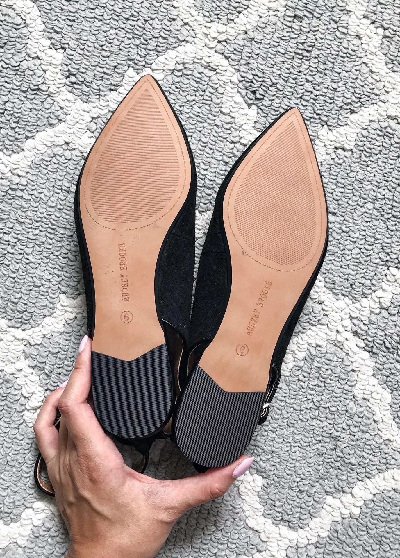 Audrey Brooke Pointed Toe Suede Ankle Strap Ballet Flat - Image 5