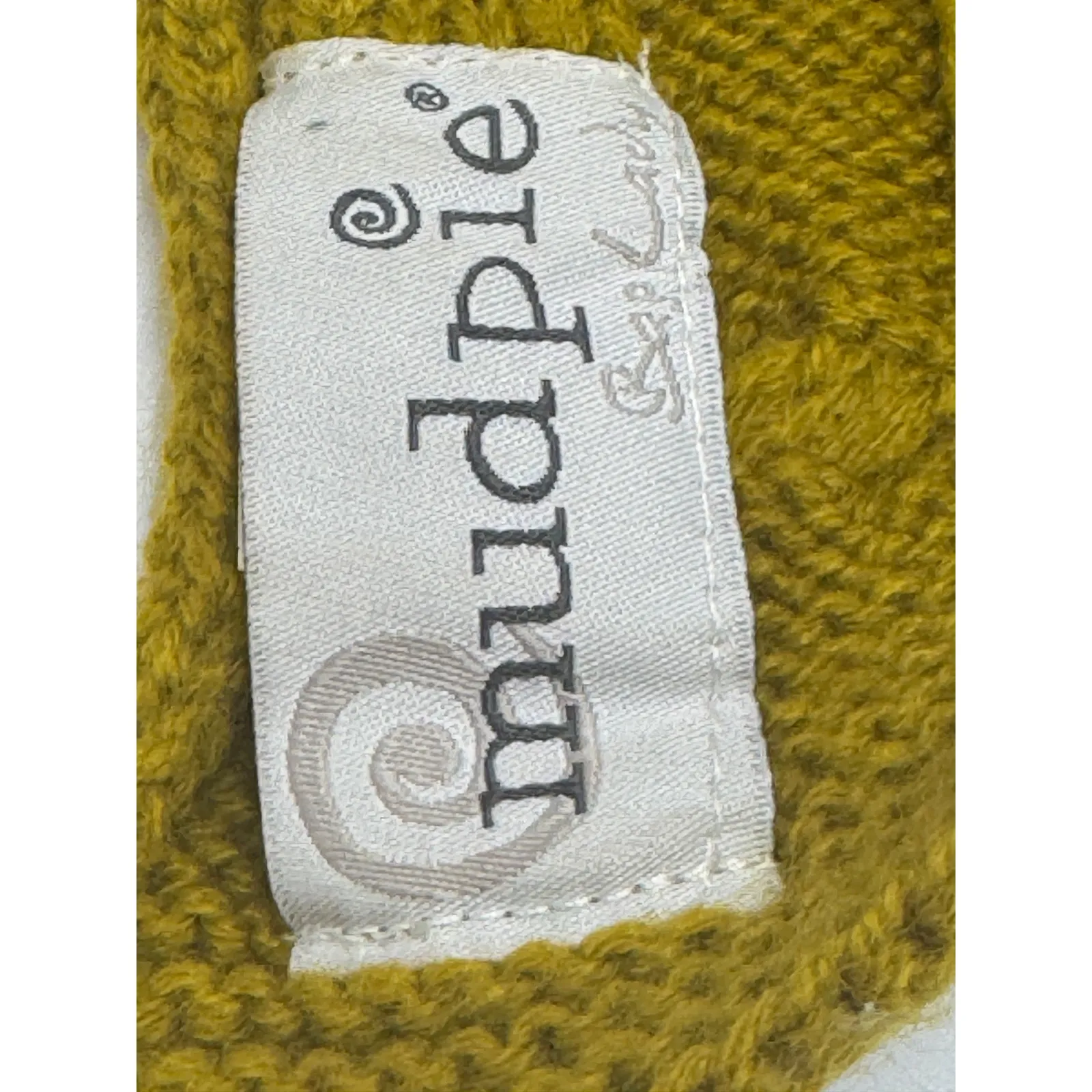 Mud Pie Olive Green Chunky Cable Knit Scarf Rosette Flower Accent - Image 3