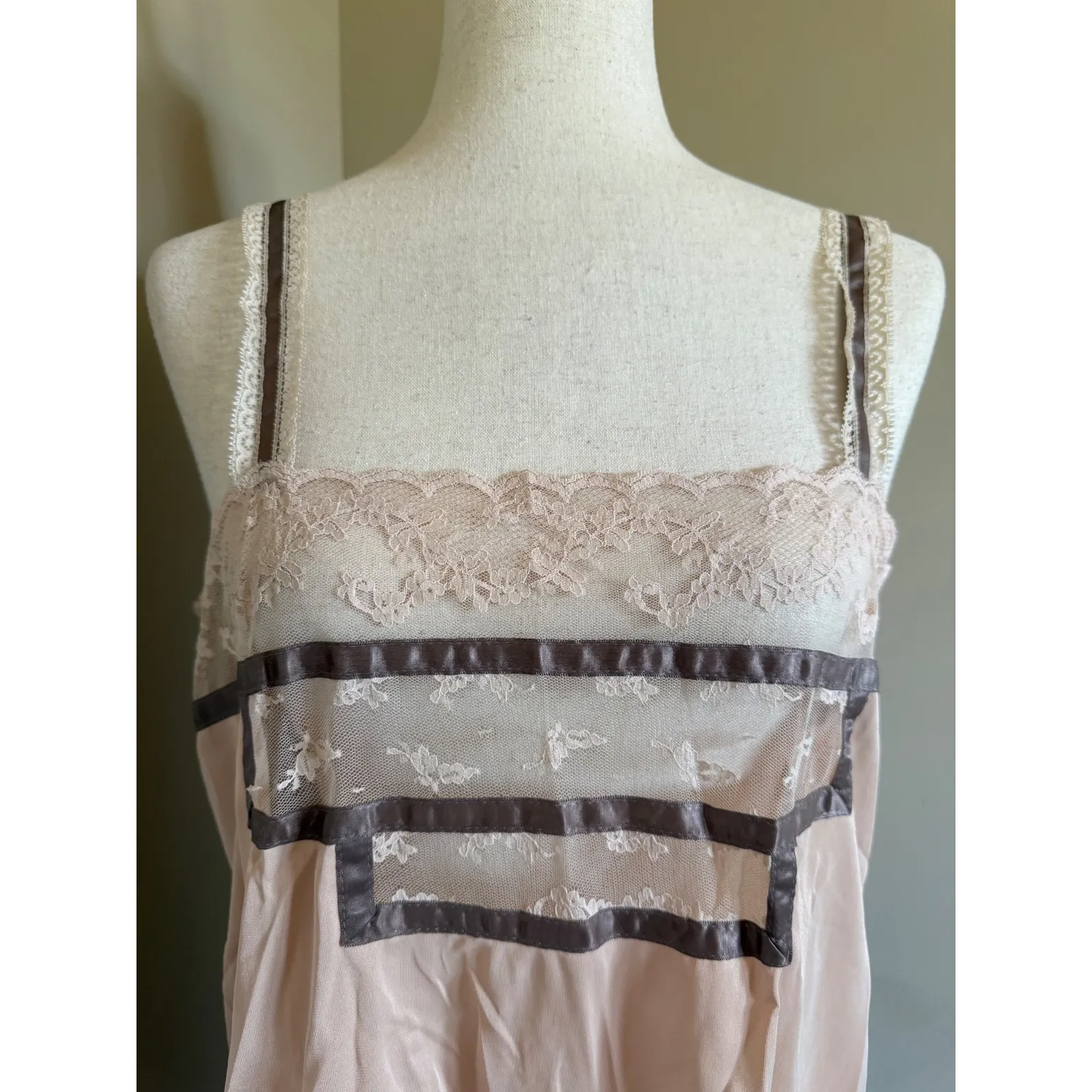 Vintage Formfit Rogers Lace Trim Cami Top Size 16 - Image 2
