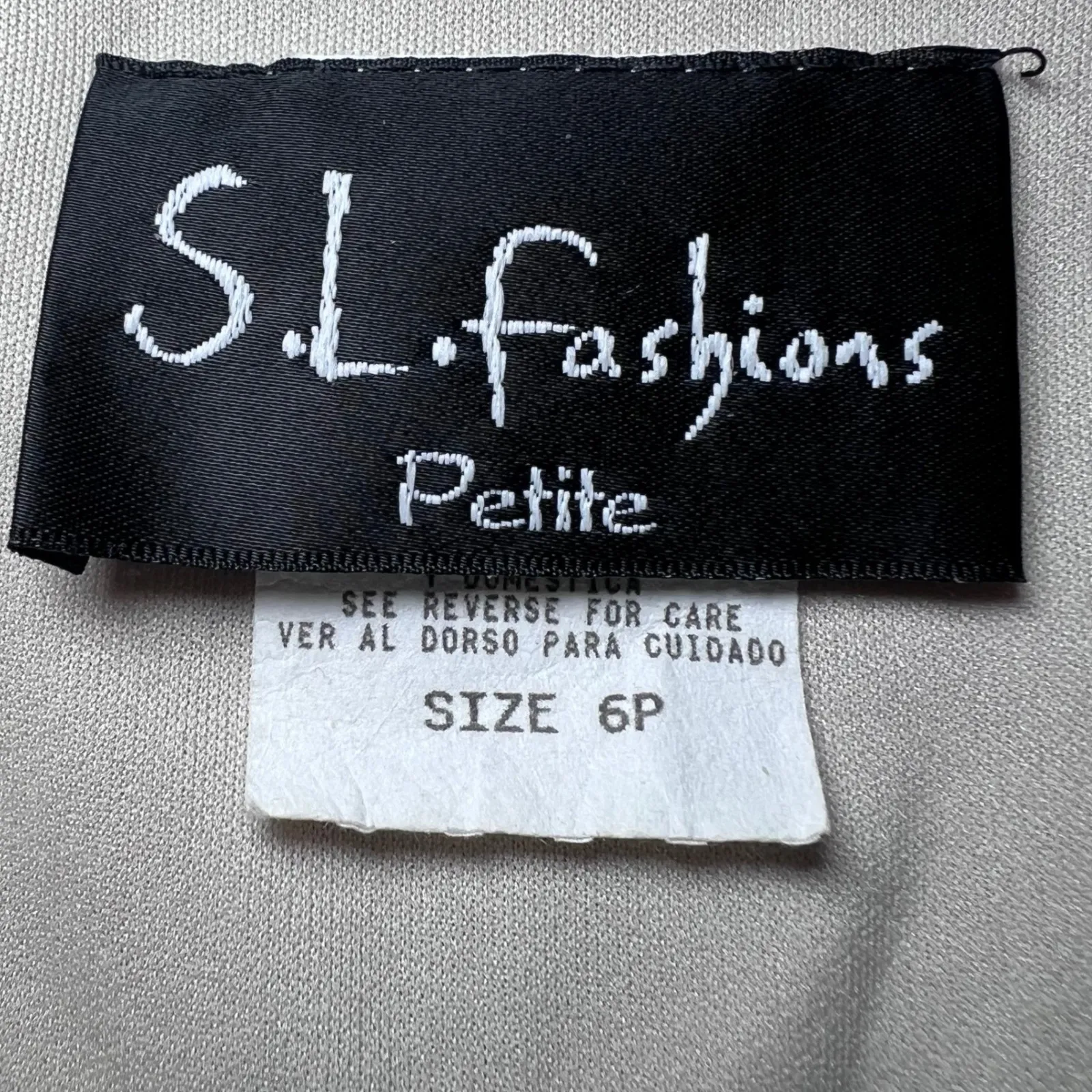 SL Fashions Vintage Y2K Dress Womens 6P Petites Ivory Floral Flutter Sleeve Boho Purple - Image 5