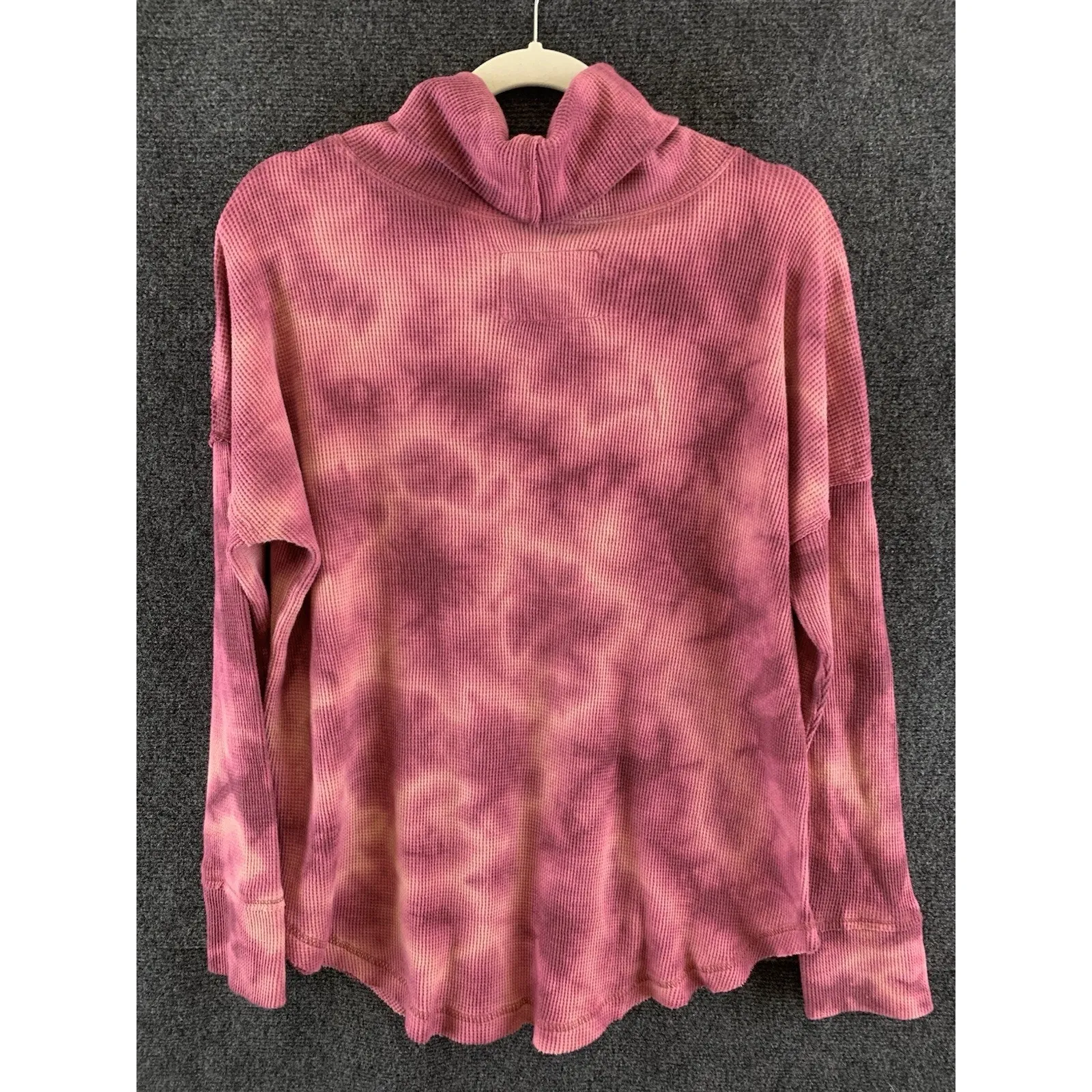 Anthropologie Maeve Women’s Top Berry Ainsley Thermal Tie Dye Cowl Neck Size L - Image 8
