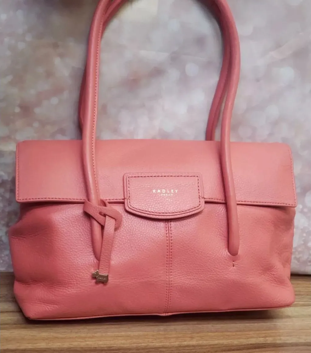 Radley London Pebble Leather Shoulder Bag Burnham Beeches Coral Pink - Image 1