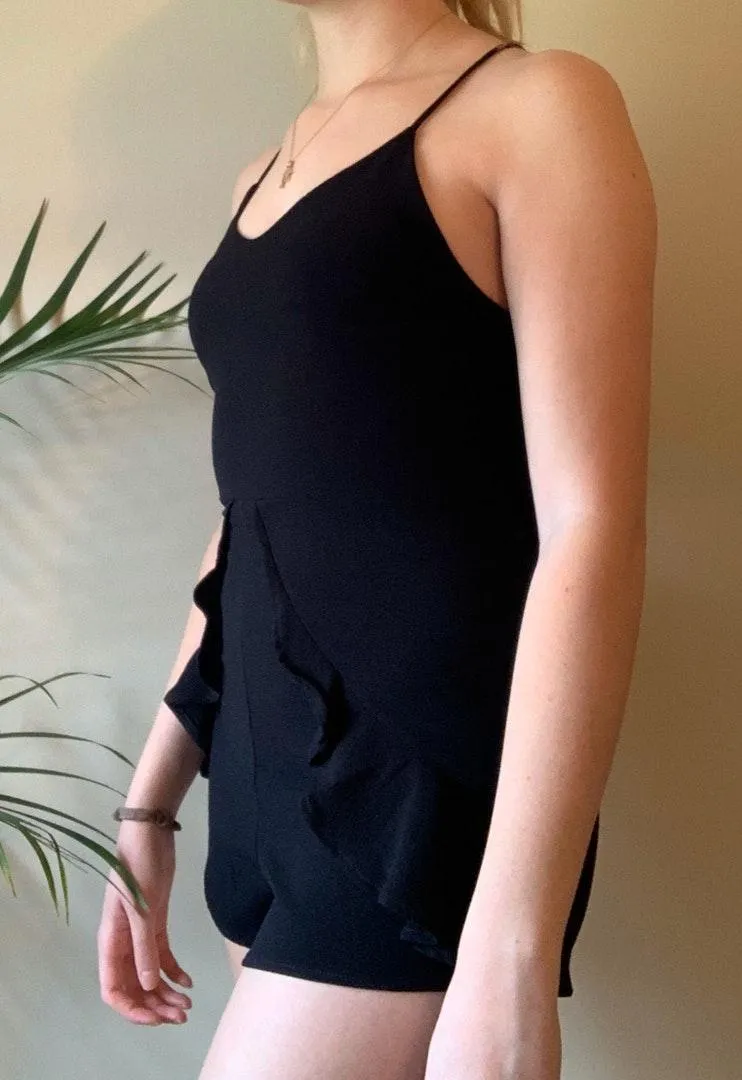 Blu Spero Black Romper With Ruffle Detail - Image 2
