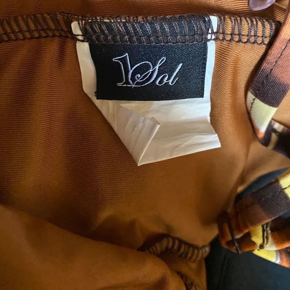 1 Sol Underwire One Piece Bathing‎ Suit Brown - Image 2