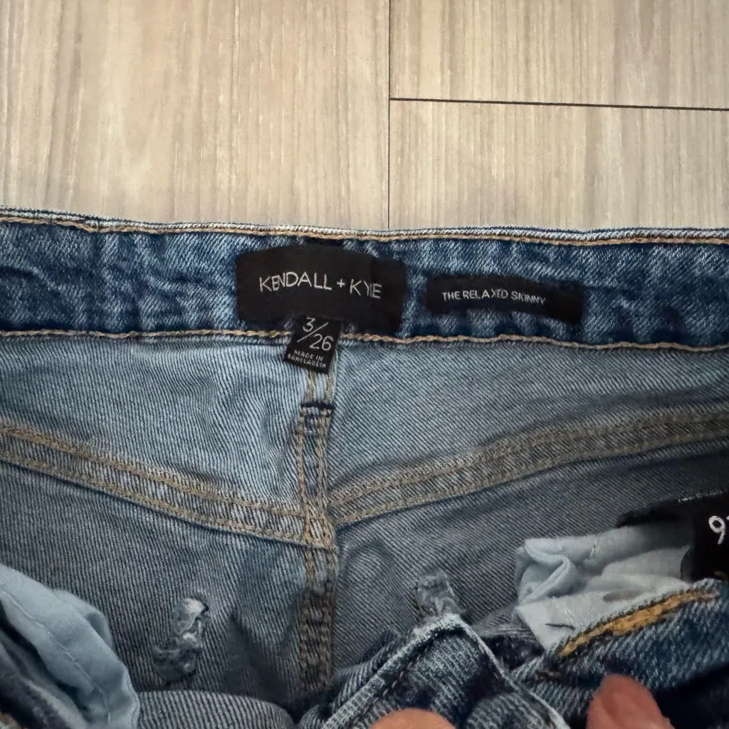 Kendall & Kylie Dark Blue Distressed Skinny Jeans - Image 2