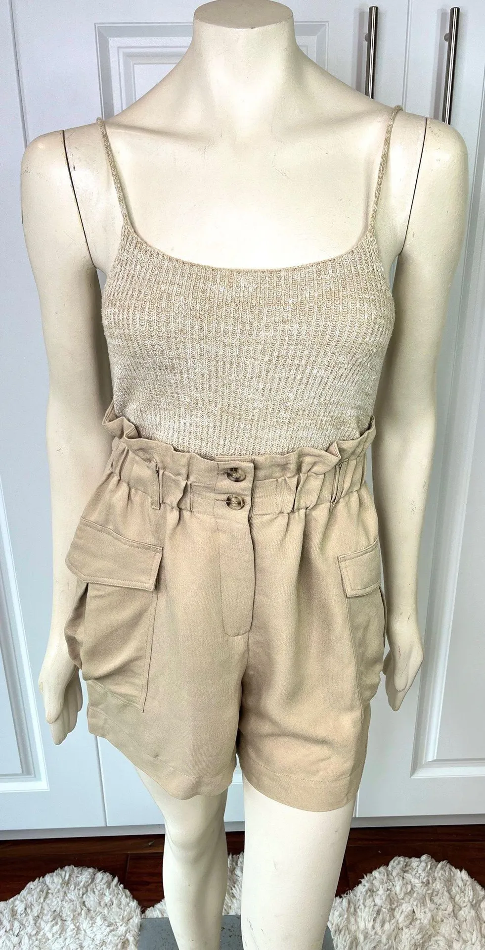 Lulu’s City Expedition Khaki High Waisted Utility Shorts NWT - Image 5