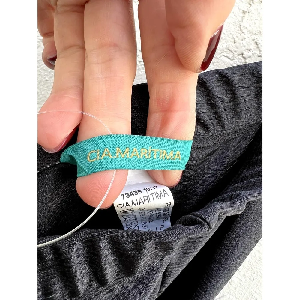 Cia. Maritima Elastic Waistband Flare Bell Bottom Leggings Black Women's Size S - Image 3