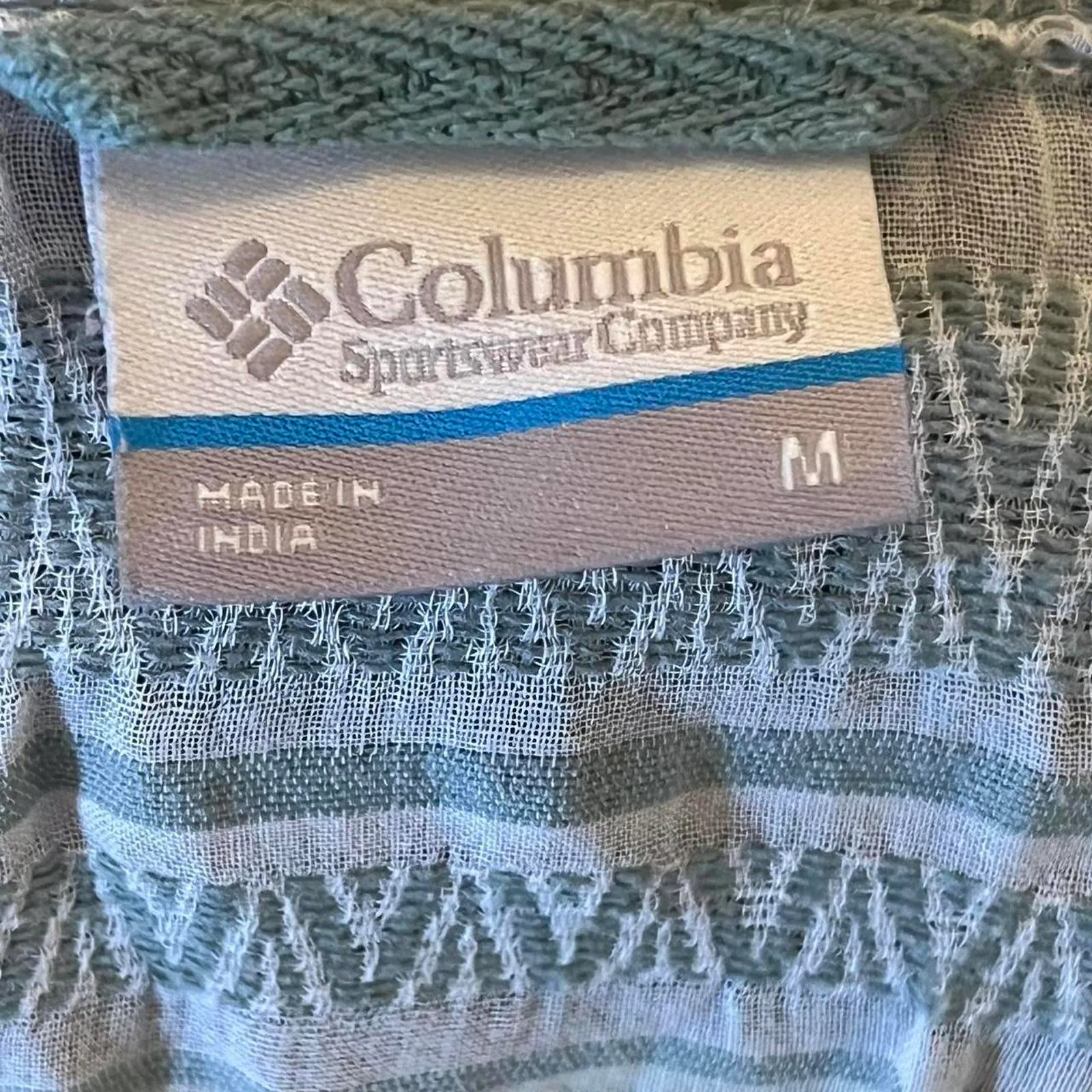 Vintage Y2K Columbia White and green striped long sleeve shirt Size Medium - Image 7