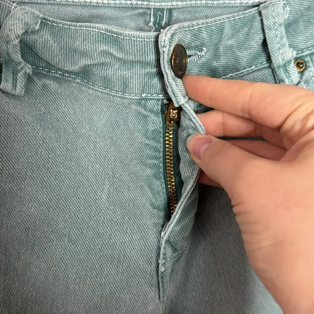 Zara Premium Collection slim Fit Denim teal Skinny Low Rise Jeans Size 2 - Image 6