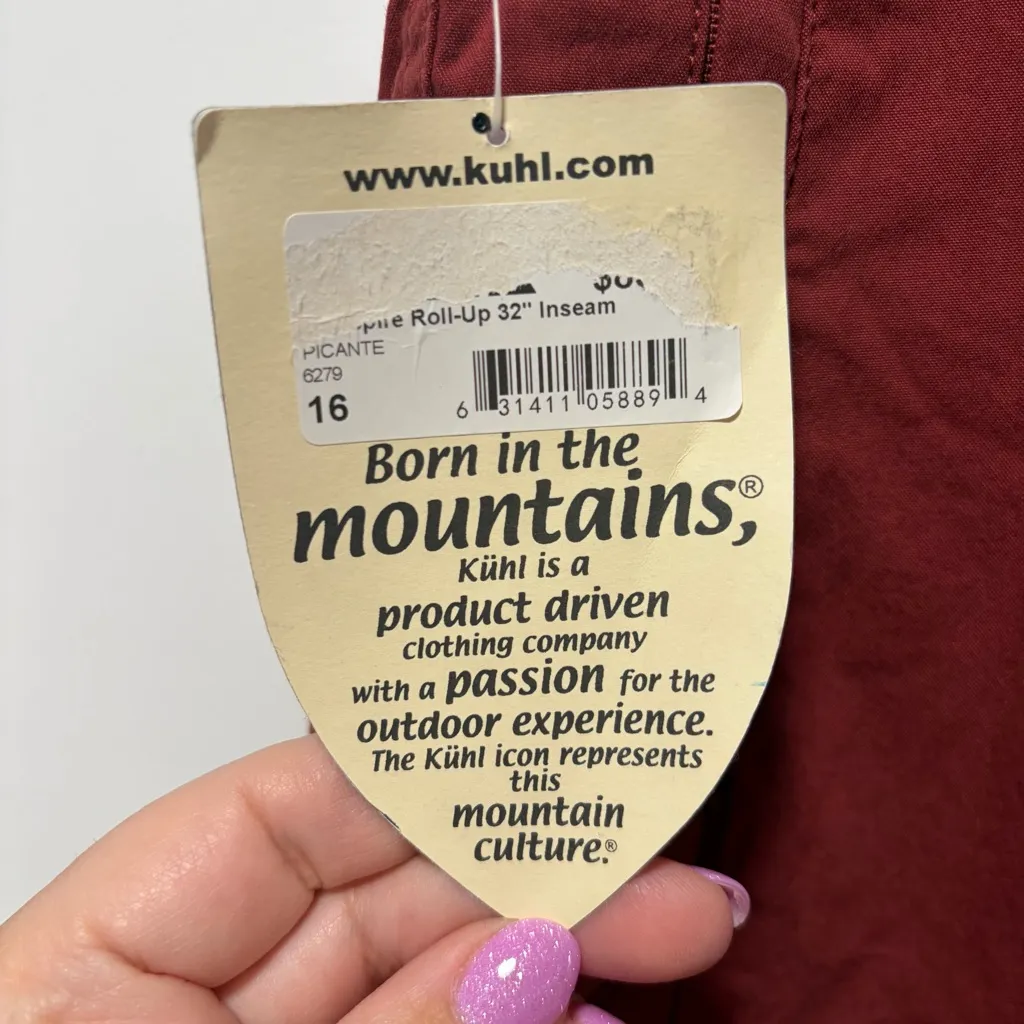 Kühl Spire Roll Up Pants NWT size 16 in Picante 32” Inseam Hiking Outdoor - Image 3