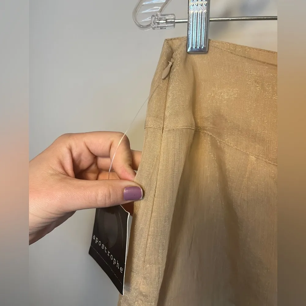 APOSTROPHE NWT Tiered Maxi Skirt Embellished w/Lace Tiered Sz 2 Boho Lined - Image 6