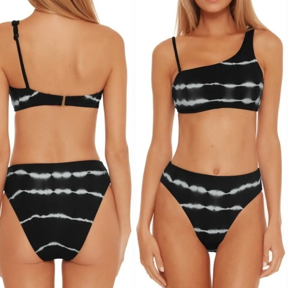 Becca Tie Dye Bikini Size Large MSRP $88 NEW Asymmetrical Tie Dye Swim Top - Image 2