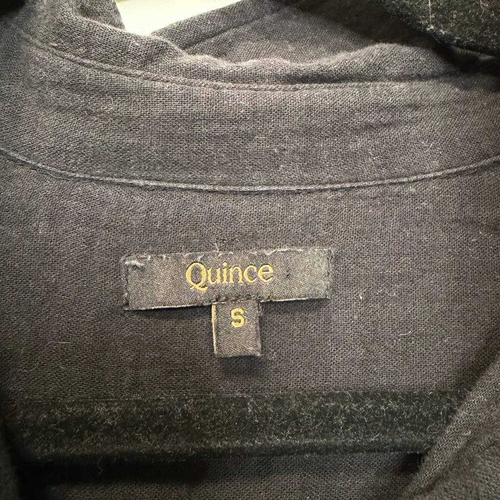 Quince Black Button Down Top Size Small - Image 2
