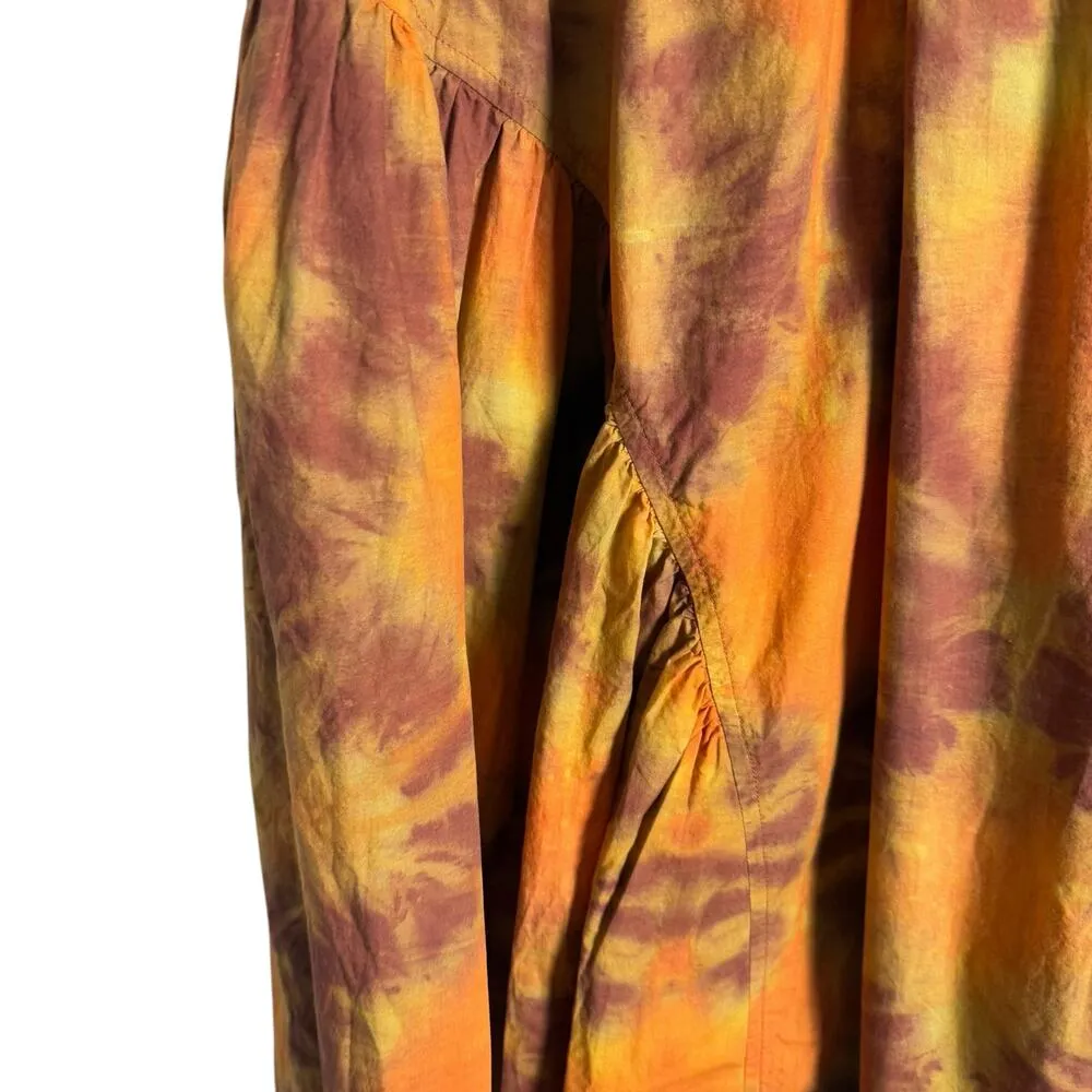 Ulla Johnson Valentina Orange Tie Dye Print A-Line Sleeveless Midi Dress Size 0 - Image 12