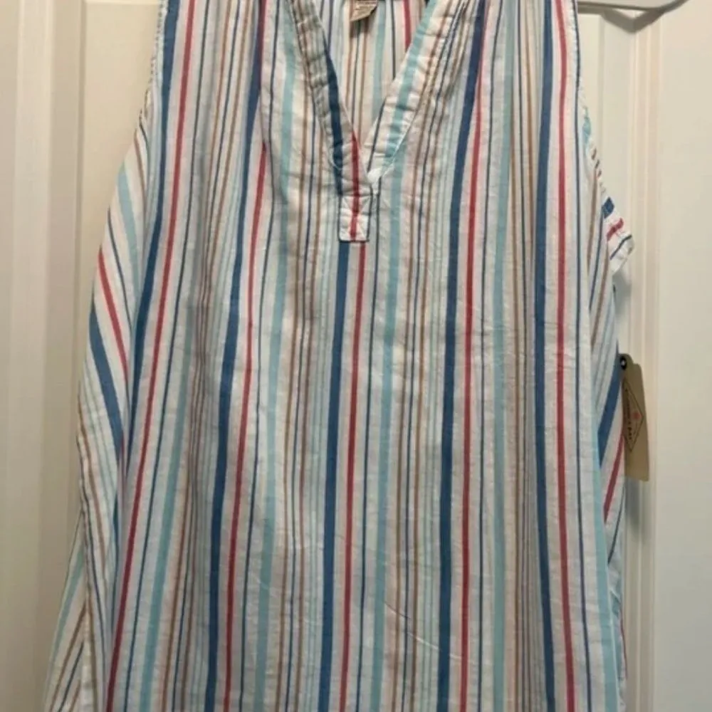 St. John’s Bay Striped Notch-Neck Sleeveless Tank Top Size M NWT - Image 5