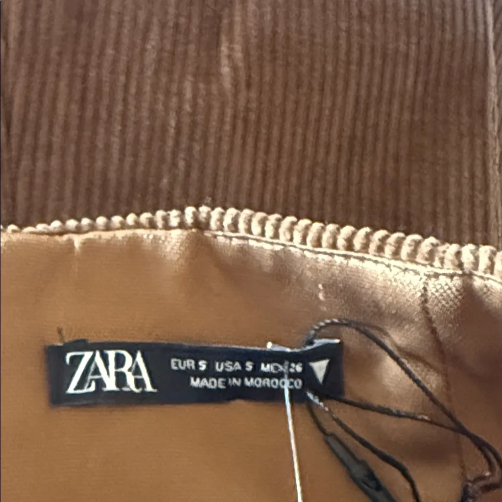 NWOT ZARA Velvet Corduroy Strapless Top Off The Shoulder Square Neck Small - Image 9