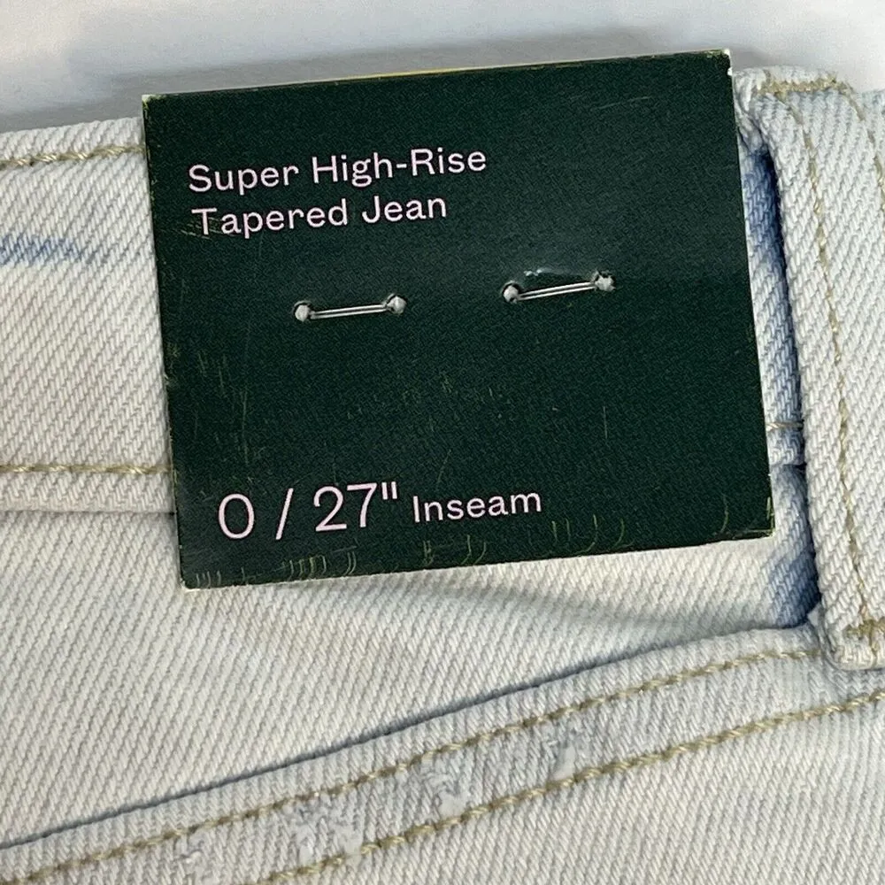 Women’s Ultra Light Wash Super-High Rise Tapered Jeans Size 0 New! - Image 8