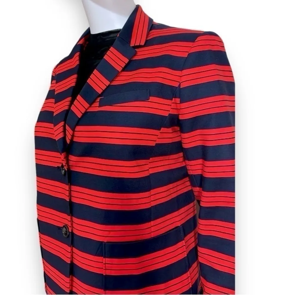 Gap Academy Blazer Women’s Size 8P Red and Deep Navy Striped - Image 5