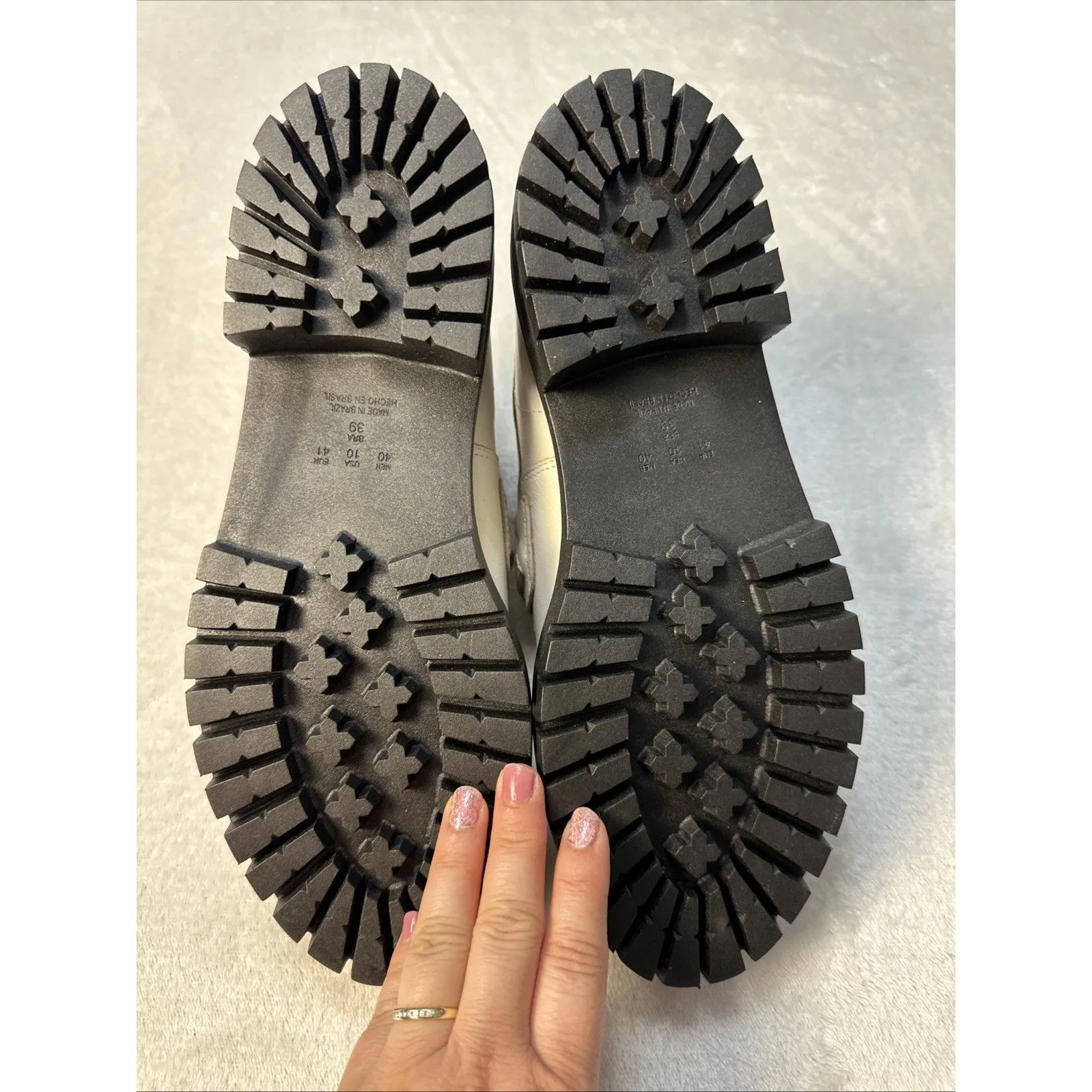 NWOT Anthropologie Ivory Lug Platform Gold Chain 10 Loafer MSRP $160 Old Money - Image 7