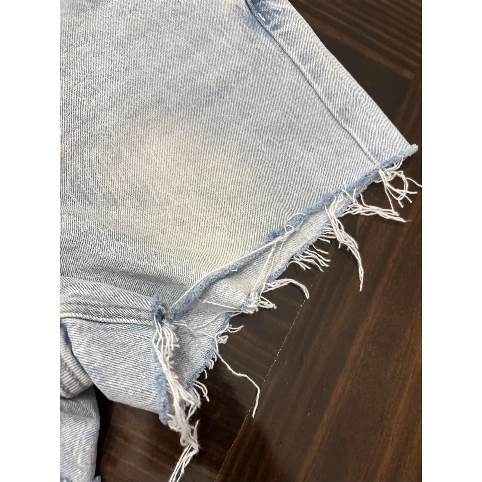 NEW MOTHER Superior Denim Shorts Size 30 Light Wash $248 - Image 5
