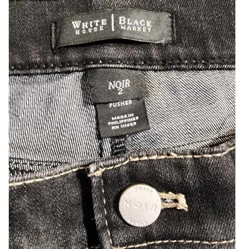 WHBM White House Black Market Noir Pedal Pusher Capri Jeans Black 2 - Image 3