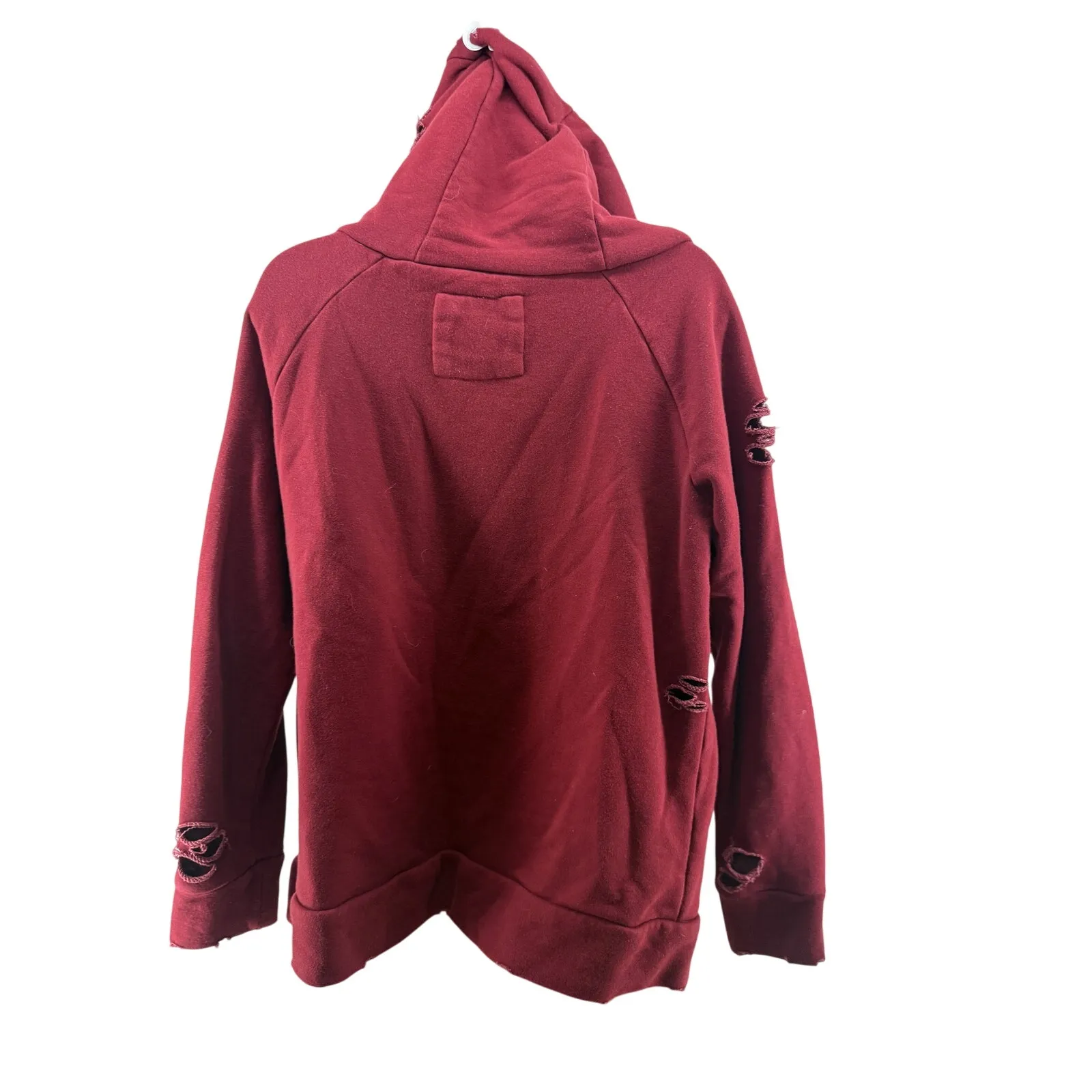 Chelsea DeBoer Lily & Lottie Hoodie Distressed Grunge 90s Y2K Cozy Womens Medium Red - Image 5