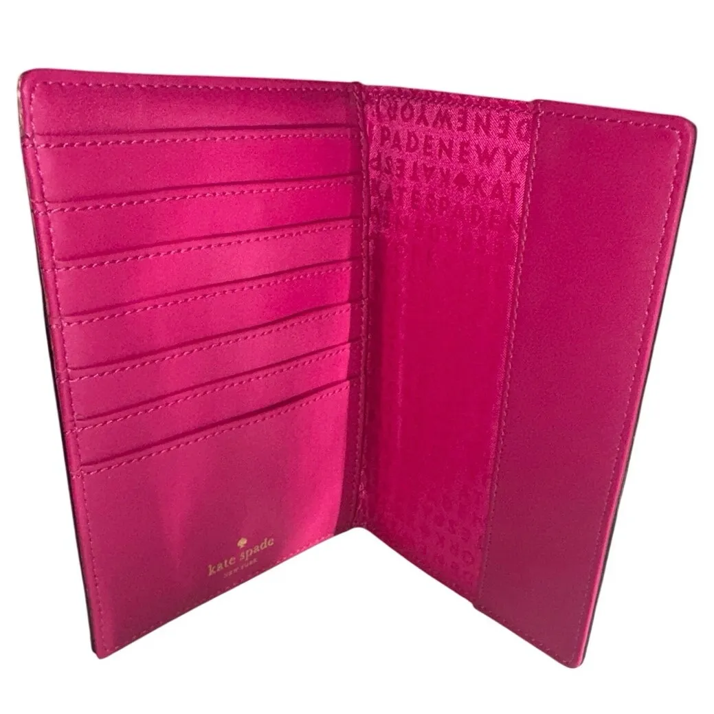 KATE SPADE Wellesley Passport Holder in Fuchsia Pink Leather, New without Tag - Image 4