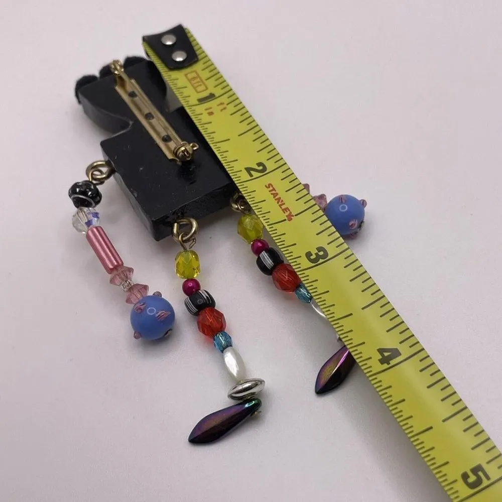 Hand Made Hand Crafted Brooch Pin Colorful Robot Whimsical Articulating Limbs - Image 5