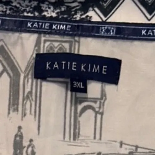 Katie Kime Women's 3XL Pajama Set Christmas Winter Print Short Sleeve Loungewear Black Size undefined - Image 4