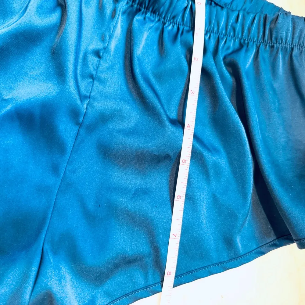 Ekouaer Satin Cami Pajama Set Sleepwear Lounge Shorts Teal Blue S - Image 6