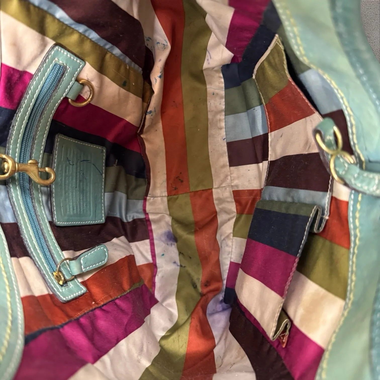 Vtg Coach Legacy Ergo #10743 Leather Bag 65th Anniversary Edition Turquoise Blue - Image 7