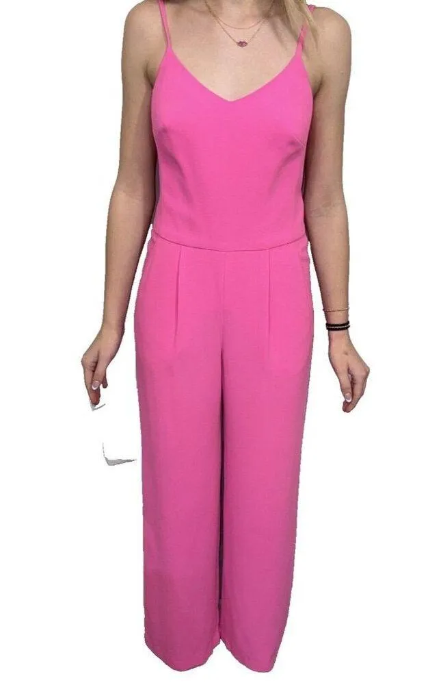 Trina Turk Bubblegum Neon Pink Preppy Designer Classy Jumpsuit size 0 - Image 3